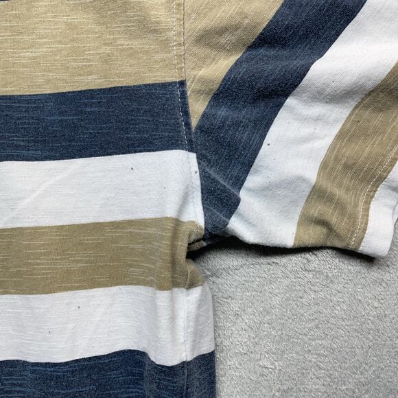 Vintage Y2K Ecko Unltd Shirt Mens Size 2XL Blue Tan Striped Short Sleeve - Picture 6 of 8